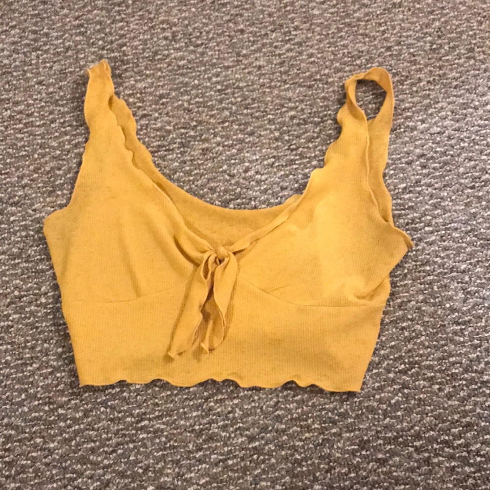 Yellow crop tank top